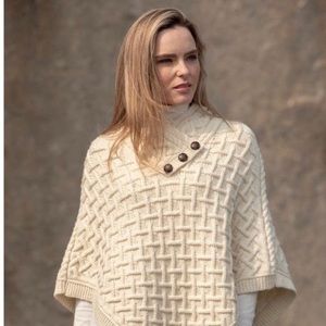 Nua 100% merino wool Irish shawl/poncho size: S/M